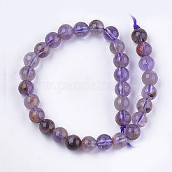 Natural Purple Phantom Quartz Purple Lodolite Quartz Beads Strands&nbsp;X-G-S333-6mm-030