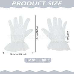 1 Pair Polyester Lace Bridal Short Gloves&nbsp;AJEW-LP0003-33A