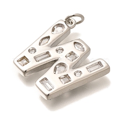 Brass Micro Pave Clear Cubic Zirconia Pendants&nbsp;KK-G521-01P-W