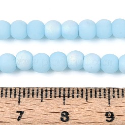Frosted Opaque Glass Beads Strands&nbsp;GLAA-T032-P4mm-MBB10