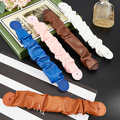 5Pcs 5 Colors Wrinkled PU Leather Mobile Phone Wrist Strap&nbsp;AJEW-WR0001-74