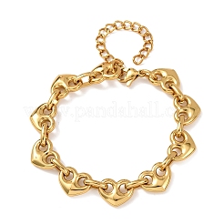 304 Stainless Steel Heart Link Chain Bracelets for Women&nbsp;BJEW-F536-19G