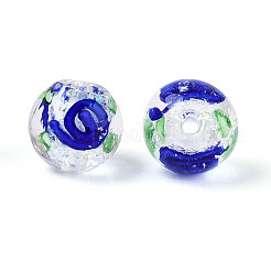 Handmade Foil Lampwork Beads Strands&nbsp;FOIL-T008-05F