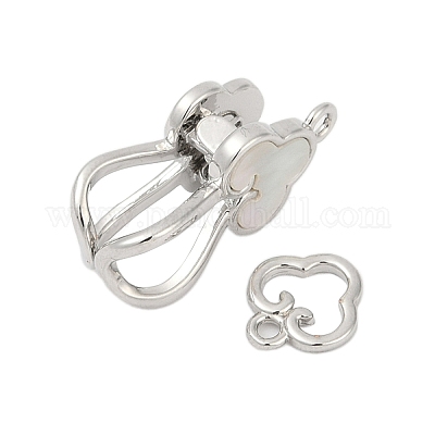 Brass Interlocking Clasps&nbsp;KK-U059-03P-1