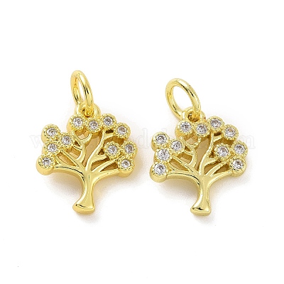 Brass Micro Pave Cubic Zirconia Charms&nbsp;KK-E068-VF063-1