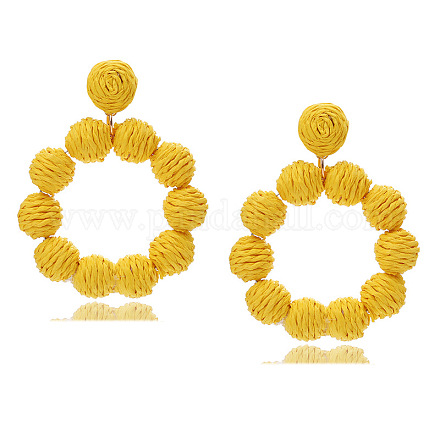 Raffia Stud Dangle Earrings&nbsp;FS-WG6C817-03-1
