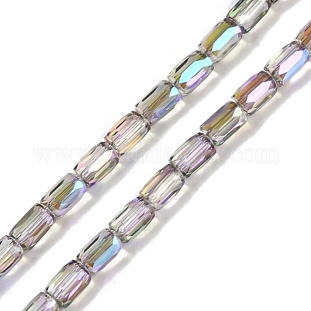 Electroplate Glass Beads Strands GLAA-Q101-02A-HP02-1