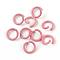 Spray Painted Iron Open Jump Rings, Round, Pale Violet Red, 17 Gauge, 8~8.5x1.2mm, Inner Diameter: 5~6mm