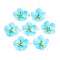 Plastic Beads, Flower, Deep Sky Blue, 23x24x6mm, Hole: 1.4mm
