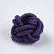 Polyester Weave Beads, Round, Indigo, 6.5x4.5mm, Hole: 4mm