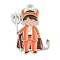 Halloween Theme Alloy Enamel Pendants, Platinum, Devil, 26x17x2mm, Hole: 1.5mm