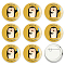 Tinplate Brooch, with Plastic Bottom & Iron Pin, Flat Round, Colorful, Penguin Pattern, 58x4mm, 9pcs/set