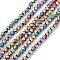 Electroplate Glass Bead Strands, Faceted(32 Facets), Round, Multi-color Plated, 4mm, Hole: 0.5mm, about 85~90pcs/strand, 12.40~12.80 inch(31.5~32.5cm)