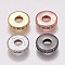 Brass Micro Pave Cubic Zirconia Bead Spacers, Cadmium Free & Lead Free, Flat Round, Clear, Mixed Color, 8x2mm, Hole: 3mm