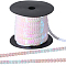 1Roll Plastic Paillette/Sequins Chain Rolls, AB Color, White, 6mm, 1roll/set