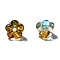 Transparent Czech Glass Beads, Two Tone, Flower, Orange, 6.5x5mm, Hole: 0.8mm, about 357~363pcs/bag