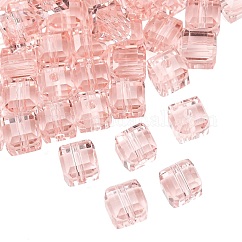 K9 Glass, Imitation Austrian Crystal Beads, Grade AAA, Faceted, Cube, Light Salmon, 5~5.5x5~5.5x5~5.5mm(size within the error range of 0.5~1mm), Hole: 0.7~0.9mm