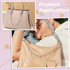 6Pcs 3 Styles Aluminum Cable Chain Boot Strap Chains&nbsp;HJEW-PH02514