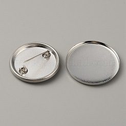 Flat Round Iron Badge Button Parts&nbsp;DIY-WH0297-15B