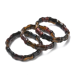 Bamboo Natural Tiger Eye Beads Stretch Bracelets for Women Men&nbsp;BJEW-K304-01I