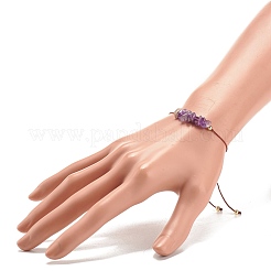 4Pcs 4 Style Chips Natural Mixed Beaded Bracelets Set with Brass Beads&nbsp;BJEW-JB07987-01