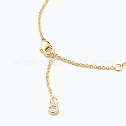 Brass Micro Pave Clear Cubic Zirconia Pendant Necklaces&nbsp;NJEW-J059-01N