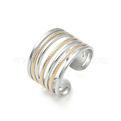 304 Stainless Steel Double Color Cuff Rings&nbsp;RJEW-S635-01GP-B