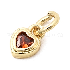 Brass Cubic Zirconia Charms&nbsp;KK-G554-02C-04