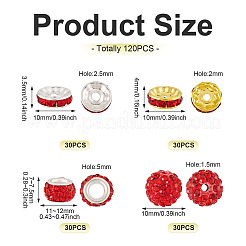 120Ppcs 4Style Pave Disco Ball Beads&nbsp;RB-TA0001-17