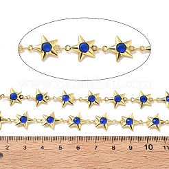 Brass Glass Link Chains&nbsp;CHC-R001-06G-04
