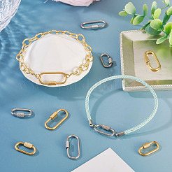 8Pcs 4 Styles 304 Stainless Steel Screw Carabiner Lock Charms&nbsp;STAS-TA0005-52