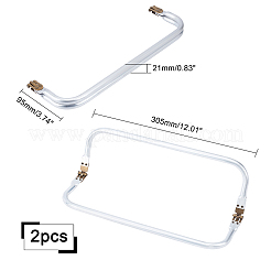2Pcs Aluminum Purse Frame Handle&nbsp;FIND-PH0003-37