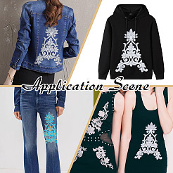6Pcs 2 Colors Flower Computerized Embroidery Iron on/Sew on Patches&nbsp;PATC-ME0001-05