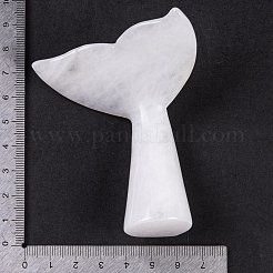 Natural White Jade Whale Fishtail Figurines Statues for Home Office Desktop Feng Shui Ornament&nbsp;G-Q172-11D