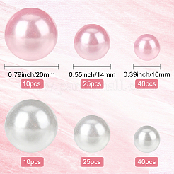 150Pcs 3 Styles ABS Plastic Imitation Pearl Round  Beads&nbsp;KY-SP0001-61
