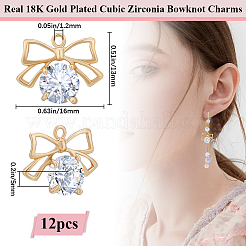 12pcs Clear Cubic Zirconia Charms&nbsp;KK-BBC0013-85