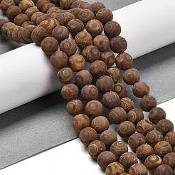 Natural Tibetan 3-Eye dZi Agate Beads Strands&nbsp;G-B079-C01-02