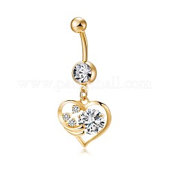 Brass Cubic Zirconia Navel Ring&nbsp;AJEW-EE0004-18