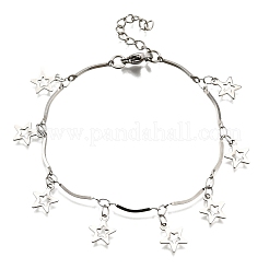 304 Stainless Steel Star Charm Bracelets&nbsp;BJEW-R021-02P