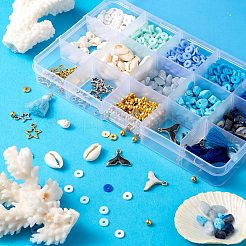 Ocean Theme Beads & Charms DIY Jewelry Making Finding Kit&nbsp;DIY-FS0002-18