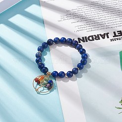 Natural Lapis Lazuli(Dyed) Stretch Bracelet&nbsp;BJEW-JB08748-02