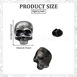 6Pcs Skull Alloy Lapel Pin Backs for Backpack Clothes&nbsp;JEWB-PH0001-37