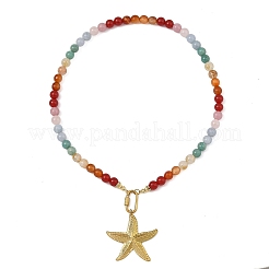 Ocean 304 Stainless Steel Starfish Pendant Necklaces&nbsp;NJEW-JN06441