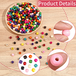 660Pcs 11 Colors Dyed Natural Maple Wood Beads&nbsp;WOOD-PA0001-61A