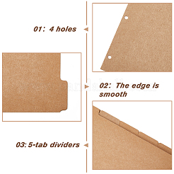 5 Sheets A4 Kraft Paper Binder Dividers&nbsp;SCRA-WH0001-01B-01