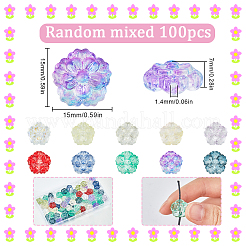 100Pcs Spray Painted Transparent Glass Beads&nbsp;GLAA-SC0002-40