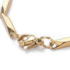 Ion Plating(IP) Unisex 201 Stainless Steel Bar Link Chain Bracelets&nbsp;BJEW-L637-35B-G