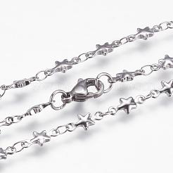 Non-Tarnish 304 Stainless Steel Chain Necklaces&nbsp;STAS-P164-26P