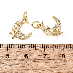 Brass Micro Pave Cubic Zirconia Pendants&nbsp;KK-C143-06G