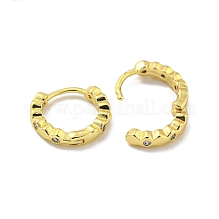 Brass Micro Pave Cubic Zirconia Hoop Earring&nbsp;EJEW-C088-04F-G